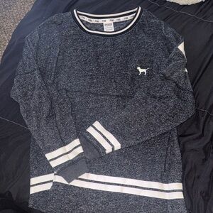 PINK Victoria's Secret Navy and White Sweatshirt